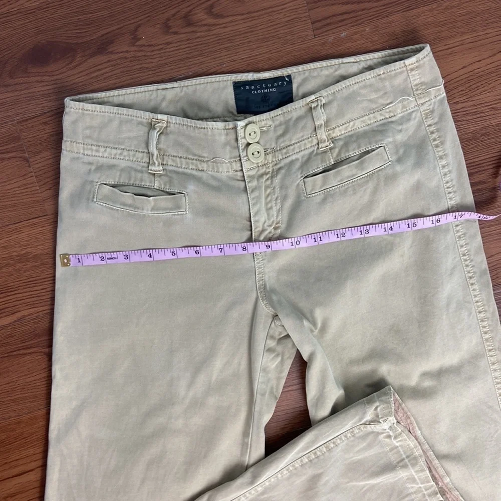 SANCTUARY Anthropologie Khaki Cargo Utility Wide Leg Pants Size 6 - Picture 11 of 15